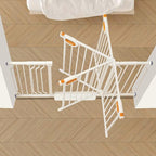 Owlie Adjustable Safety Gate for Stairs - 29-57'' Wide, 30.5'' Tall, No Drilling, Pressure Mount, White