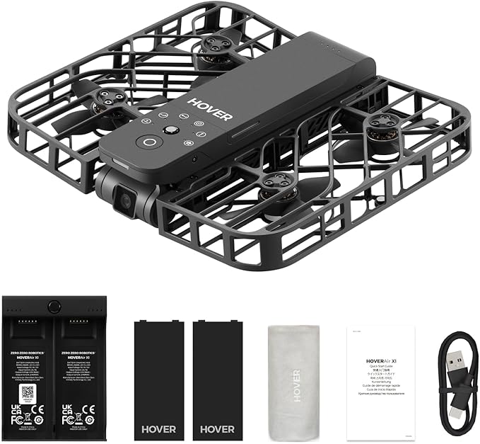 X1 Drone with Camera, Self-Flying Camera Drone with Follow Me Mode, Foldable Mini Drone with HDR Video Capture, Palm Takeoff, Intelligent Flight Paths, Hands-Free Control Black (Combo Plus)