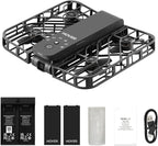 X1 Drone with Camera, Self-Flying Camera Drone with Follow Me Mode, Foldable Mini Drone with HDR Video Capture, Palm Takeoff, Intelligent Flight Paths, Hands-Free Control Black (Combo Plus)