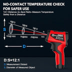 Infrared Thermometer Gun - TEMIRUP Non-Contact Digital Laser Temperature Gun with Color LCD Display for Cooking, Griddle, Engine, HVAC, IR Temp Gun with Adjustable Emissivity,-40℉~1202℉(-40℃~650℃)