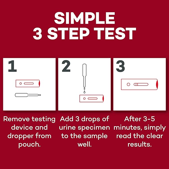 Dealmed HCG Urine Cassette Pregnancy Test, 25 Count, HCG Pregnancy Tests with Disposable Pipettes, Early Detection Pregnancy Test Kit (Pack of 5)