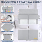 Bath Kneeler and Elbow Rest Pad Set - Comfortable 1.5” Thick Baby Bath Kneeler Pads with Toys Organizer, Non-Slip Knee Arm Support Bathtub Mat, Quick-Drying Kneeling Pad for Baby Bath Time