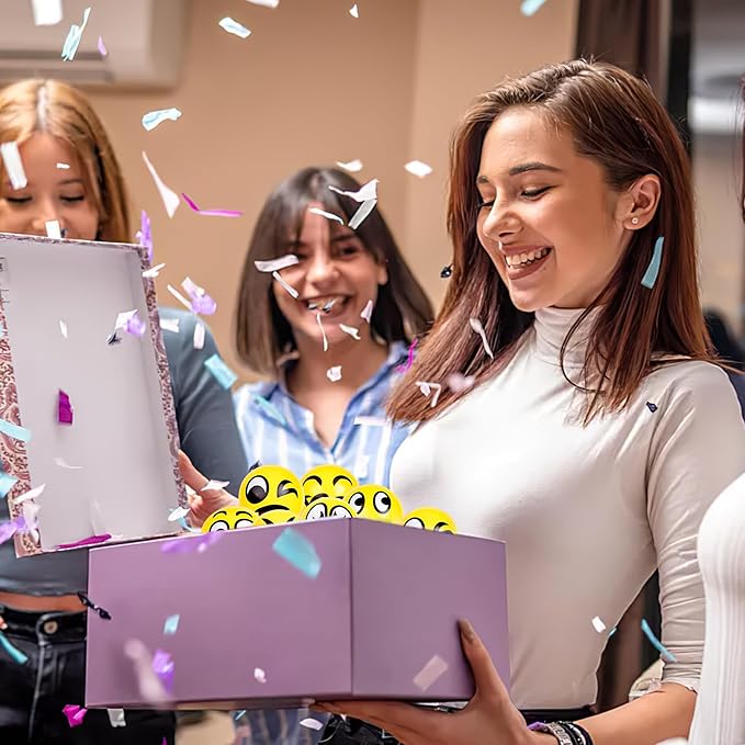 LovesTown 24 PCS Stress Balls, 2.5 Inches Funny Foam Face Squeeze Fidget Toys for Kids and Adult Stress Relief Gifts for Coworkers Classroom Prizes