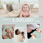 Yoofoss Hooded Baby Towels for Newborn 2 Pack 100% Muslin Organic Cotton Baby Bath Towel with Hood for Babies, Infant, Toddler and Kids, 32x32Inch, Soft and Absorbent Newborn Essential,Apricot&Green