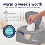 Hiccapop Baby Wipe Warmer and Baby Wet Wipes Dispenser | Baby Wipes Warmer for Babies | Diaper Wipe Warmer with Changing Light, Gray