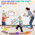 Stepping Stones for Kids, Textured Balance Pods and Adventure Floor Mats Set with Game Spinner for Kids Adults, Obstacle Course Sensory Toys Great for Indoor Outdoor Play Family Fitness Fun