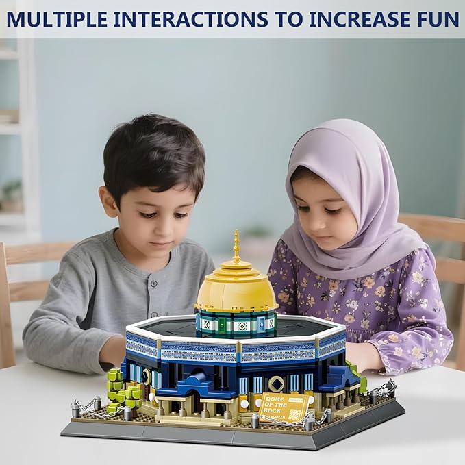 Dome of The Rock Building Blocks Set Islamic Architectural Model Bricks Toys for Kids Muslim Gifts for Kids Adult 983 Pieces