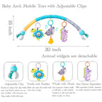 Baby Stroller Arch Toys, Crib Mobile for Infants Adjustable Bassinet Mobile with Universal Clamp, Activity Toy Bar for Bouncer Newborn CarSeat Stroller Toy Sense Toys for Baby 0 6 12 Months