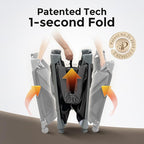 Pamo Babe 1-Second Setup 5-in-1 Playard for Babies - Heavy-Duty Steel Frame for Safe Sleep Space, Portable Crib with Zip Door & Changing Table, Locking Wheels, Breathable Mesh