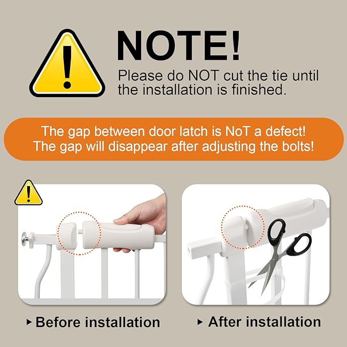 Narrow Baby Gate or Doorways No Drill 29.13-33.86 Inch,Pressure Mounted Metal Child Gates for Wide Openings,Walk Through Pet Gate Indoor Auto Close,White