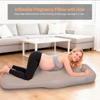 Inflatable Pregnancy Pillow with Belly & Head Hole, Prone Pregnancy Pillow for Stomach Sleepers, Belly Pillow Pregnancy Mattress for Pregnant Women, Maternity airbed Pool Float for Tummy Massage