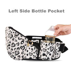 SUNVENO Baby Hip Carrier with Hip Seat, CPC-Certified, Ergonomic Infant Carrier for Newborns & Toddlers up to 45 lbs, Adjustable Waistband, Multiple Pockets, All-Season, Grey,Leopard Print