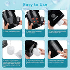 Bubble Machine Automatic Bubble Blower for Kids Batteries Operated Portable Bubble Maker Electric Bubble Machine Adjust Angle by 90° Indoor Outdoor Toy for Birthday Party Wedding (Portable Black)