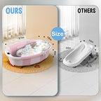 Collapsible Baby Bathtub, 3s to Install, Baby Bath Tub with Soft Cushion & Thermometer, 0-36 Months Newborn Bathtub,Portable Travel Baby Tub, Pink