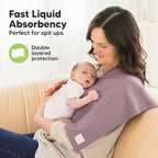 Organic Burp Cloths Baby Boy, Girl - 6-Pack Large Cotton Burping Cloths for Babies, Spit Up Rags, Super Absorbent, Ultra Soft Newborn Rag, Gender Neutral, Machine Washable, Durable (Mauve)