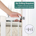 Babelio Baby Gate, 29-48 Inch Auto Close Pet Gate, Easy Install Pressure-Mounted Safety Gate, Extra Wide Pet Gate for Stairs and Doorways, 2 Pack White