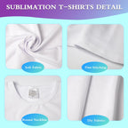 5 PCS Sublimation T-Shirt Blank for Toddler,White Polyester Crew Neck Short Sleeve T-Shirts for Kids