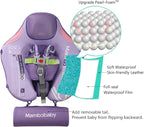 Mambobaby Float Baby Float with Canopy & Tail Non-Inflatable Infant Pool Floats Adjustable Safety Strap Toddler Swim Trainer (Purple)