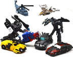 8 Pcs Mini Car Robot Toys, 3.5-inch Small Hero Action Figures, Birthday Favors Toys for Kids Age 5 and up.