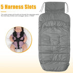 Yoofoss Stroller Cover for Winter, Toddler Stroller Footmuff Universal for Most Stroller, Water Resistant Warm Coral Baby Stroller Bunting Sleeping Bag Light Grey