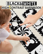 High Contrast Baby Toys, Black and White Newborn Toys for Brain Development, Soft Baby Books, Infant Sensory 0-6-12 Months, Tummy Time Toy, Visual Stimulation Montessori Gift