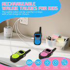 3 Pcs Walkie Talkies for Kids Rechargeable 3 KM Handheld Walkie Talkies Long Range 22 Channel 2 Way Radio Birthday Party Gifts for 3-12 Years Old Girls Boys Outside Adventure Camping Hiking