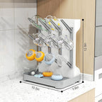 GoMaihe Baby Bottle Drying Rack: Space Saving Vertical Bottle Dryer Holder - Baby Accessories Storage Stand Organize Brushes Pacifiers on Countertop - BPA-Free - Gray