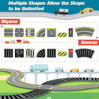 Magnetic Tiles Road & Train Track Expansion Pack Magnetic Building Blocks Construction Kids Toys for Ages 3-12 Boys Girls Building Toys Includes Road Tracks, Traffic Lights, Parking Spot