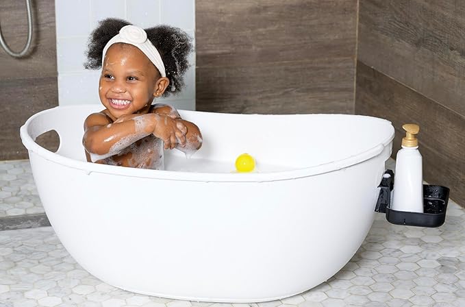 Luxury Baby Bathtub with Wooden Stand – 3-Stage Convertible, Ergonomic & Back-Saving Design (Pink Bundle)