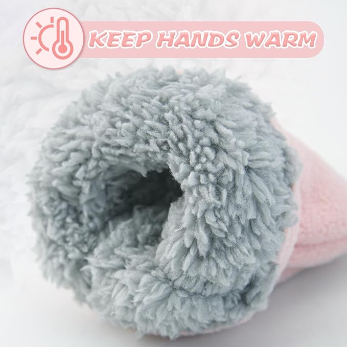 BAVST Baby Toddler Winter Mittens Girls Warm Fleece Lined Gloves Kids Sherpa Lined Mittens for Boys