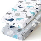 BROLEX Changing Pad Covers for Baby: Boy Girls Ultra Stretchy Soft 2 Pack Space Planet