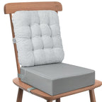 Booster Seat for Kitchen Chair with Comfy Backrest Pillow and Adjustable Safety Buckles,Non-Slip Kid Toddler Booster Seat for Dining Table, PU Travel Baby Booster Cushion Chair