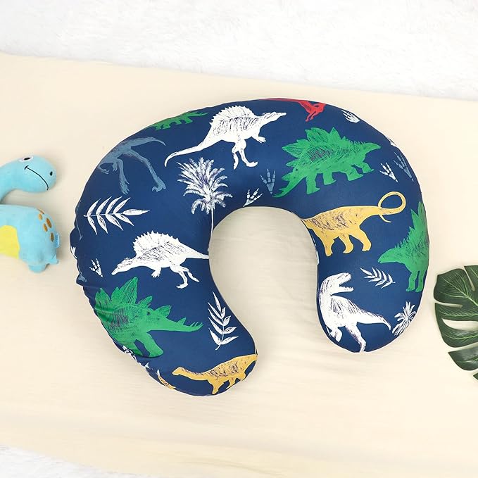 Hooyax Nursing Pillow Covers 2 Pack - Ultra Soft & Stretchable Breastfeeding Pillow Slipcovers, Adorable Cover for Infant Feeding Pillow, for Most Standard Pillows (Dinosaur)