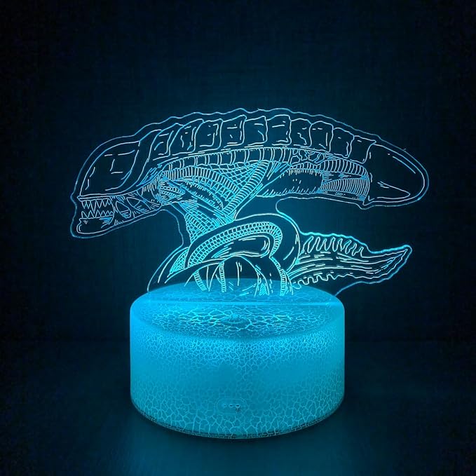 3D Alien Night Light, Monster Illusion Table Lamp with 16 Colors Remote Control Touch Lamp LED USB Night Light Desk Lamps Room Decorations Home Decor Holiday Birthday Light