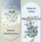 Baby High Chair Suction Toys Teething Chew - Baby Teething Toys Silicone Teethers Table Toys, Food Grade Silicon for 6 12 18 Months (GreenCream)