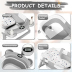 TPN Collapsible Baby Bathtub, Baby Bath Tub with Soft Cushion & Real-Time Thermometer, Baby Bathtub Infant to Toddler Tub (0-36 Months), Portable Travel Baby Tubs for Newborns (Grey)