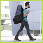 Padded Car Seat Travel Bag for Airplane, Heavy Duty Backpack for Air Travel, Water-Resistant Carrier with Shoulder Strap, Fits Most Car Seats (Blue+Black)