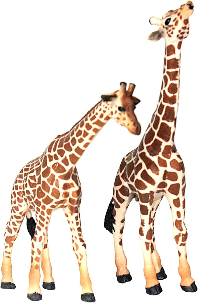 FUNSHOWCASE African Jungle Animals Toy Giraffes Figure Realistic Plastic Figurine Playset Lot 2-Piece