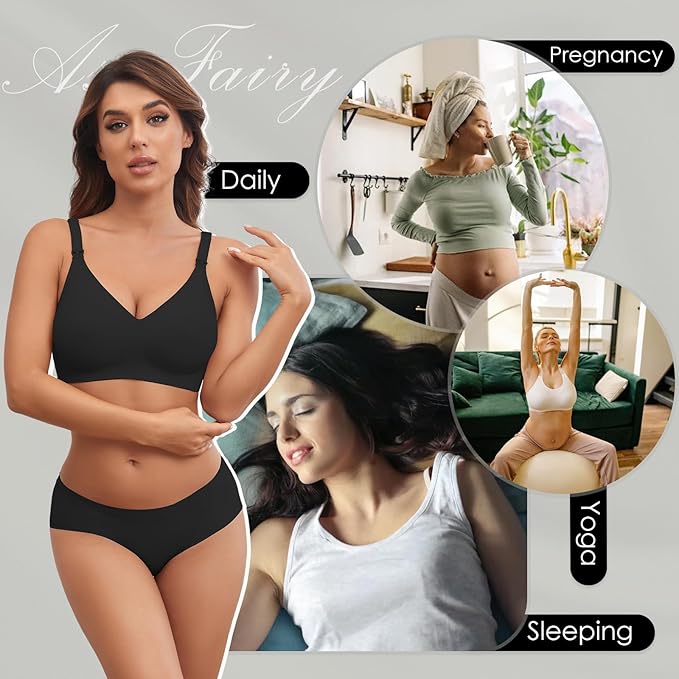 As Fairy Seamless Nursing Bras for Breastfeeding Soft Wireless Sleep Maternity Bralette Regular and Plus Size