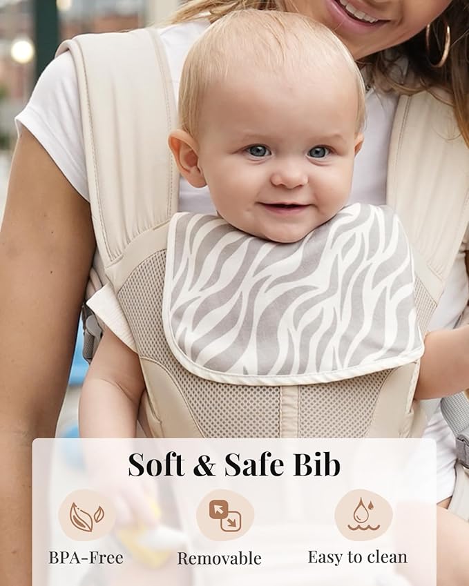 Baby Carrier Pro, MOMTORY Safety-Certified 6-in-1 Ultra Storage Baby Carrier Newborn to Toddler, Detachable Baby Holder Carrier with Hip Seat, Ergonomic Cozy Baby Body Carrier for 7-50lbs, Khaki