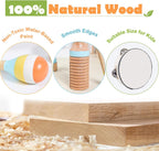 Wooden Musical Instruments Set for Toddlers 1-3, Baby Kids Montessori Toys Neutral Colors Percussion Set Preschool Educational Xylophone Music Toys for 2 3 4 Year Old Baby Girls Boys Birthday Gifts