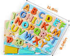 Wooden Puzzles for Toddlers, Voamuw Alphabet Number Shape Learning Education Preschool Toys for Kids Ages 3-6 Years Old (Set of 3)