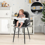 HONEY JOY 8 in 1 Baby High Chair, Convertible Highchair for Babies and Toddlers/Table and Chair Set/Building Block Table/Booster Seat/Stool/Toddler Chair with Safety Harness (Black)