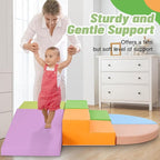 6-Piece Foam Climbing Blocks for Toddlers: Baby Foam Climbing Gym PU Leather Colorful Indoor Toy Building Blocks