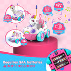 Unicorn Toys for Girls Remote Control Car for Toddlers 1-3 2 Pack RC Cars with LED Lights & Music Toys for Ages 2-4 Birthday Gifts for 4-6 6-8 Year Old (Unicorn)