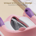 Potty Training Seat, 3-in-1 Toddler Toilet Seat with Step Stool Ladder, Splash Guard Anti-Slip Pad, Foldable Potty Chair with Soft Cushion for Toddler Kids Boys Girls