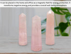 Amazing Gemstone Rose Quartz Crystal Towers - Natural Healing Crystal Point Obelisk for Reiki Healing and Crystal Grid (3 Inch)