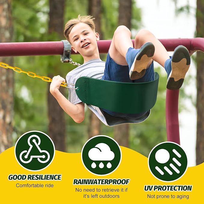 Swings Set - 2-Pack Suitable for Kids and Adults, Comes with Hooks & Chains, Perfect for Backyard