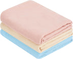 Muslin Swaddle Blankets, Nursery Receiving Blanket for Newborn, Baby Swaddle Wrap Soft Silky & Breathable, 3 Packs, 47 X 47In (Pink & Blue 3 Pieces)