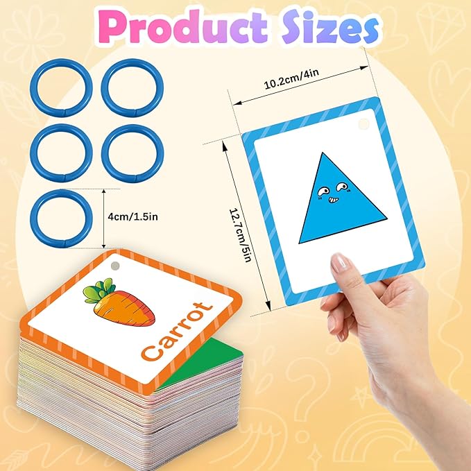 Toddler Learning Flash Cards, 60 PCS Double Sides Flashcards for Alphabets, Numbers, Colors, Shapes, Sight Words, Baby Cognitive Flashcards for Kids, Preschool Kindergarten Learning Activities